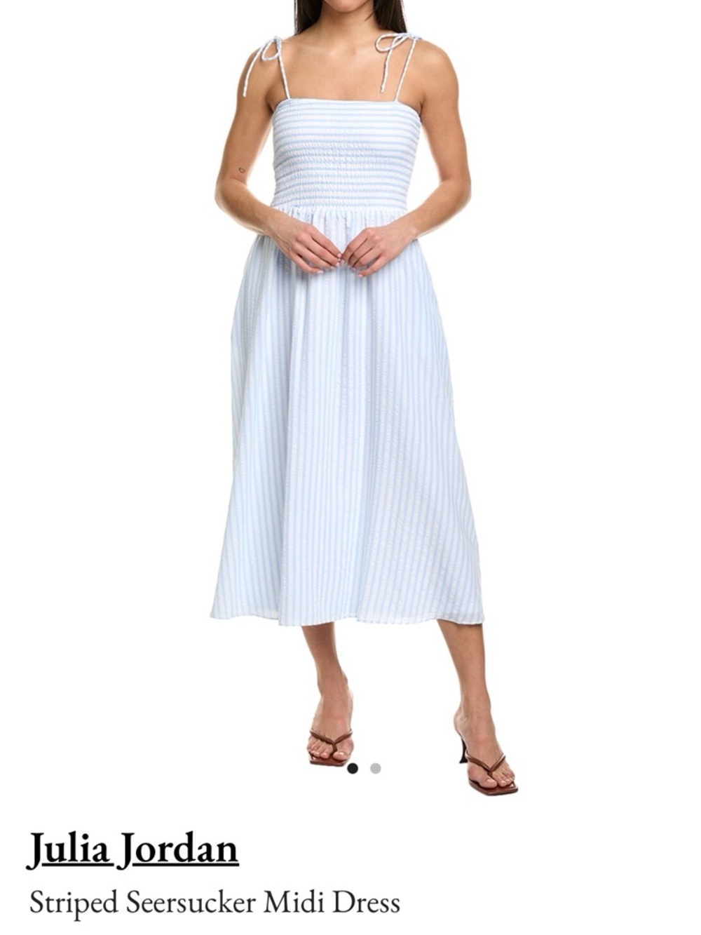 Julia Jordan Striped Seersucker Midi Dress, NWT , Sz 2